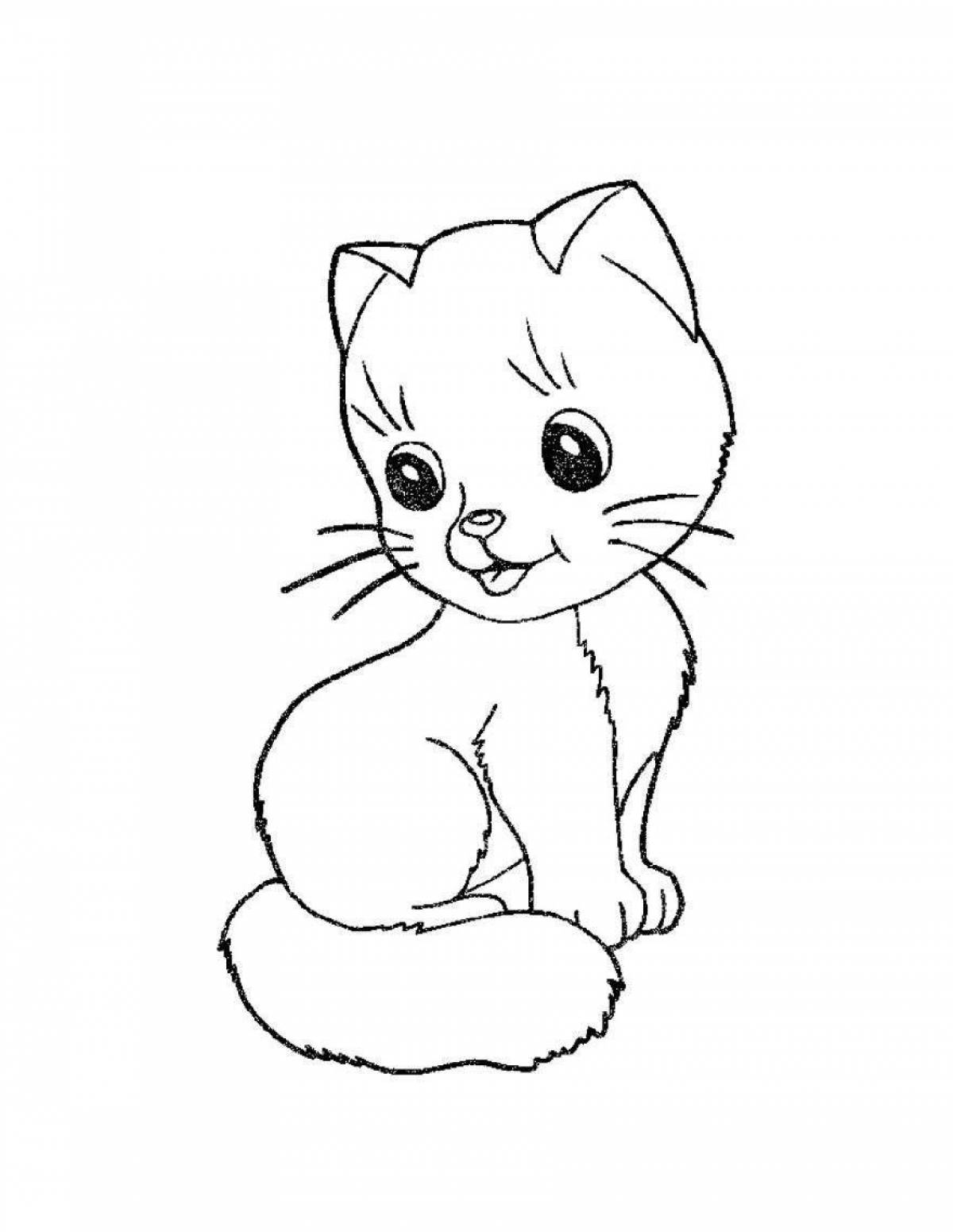 Animated cat coloring pages for kids