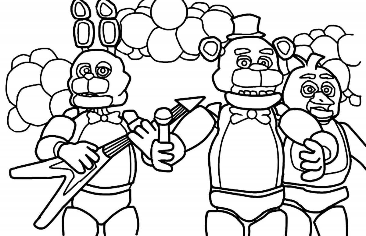Animated freddy coloring page