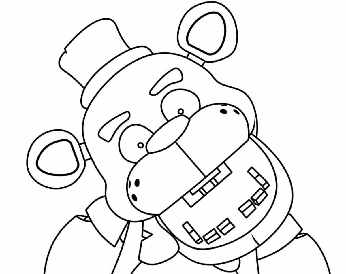 Colorful freddy coloring page