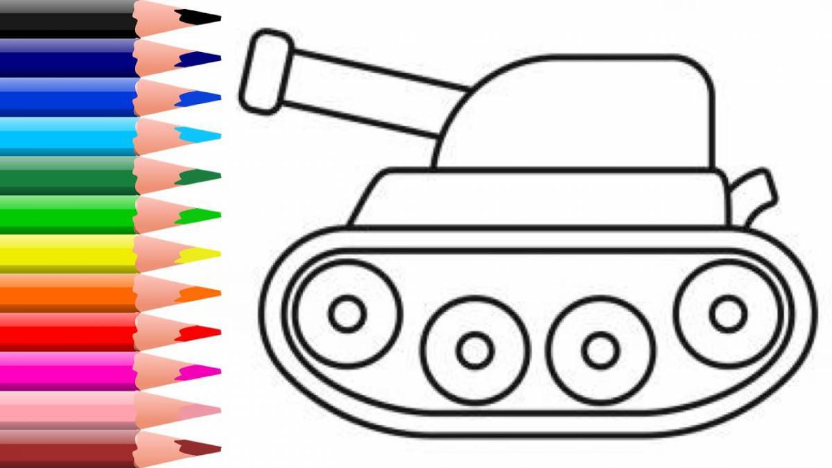 Bright tank coloring book for kids