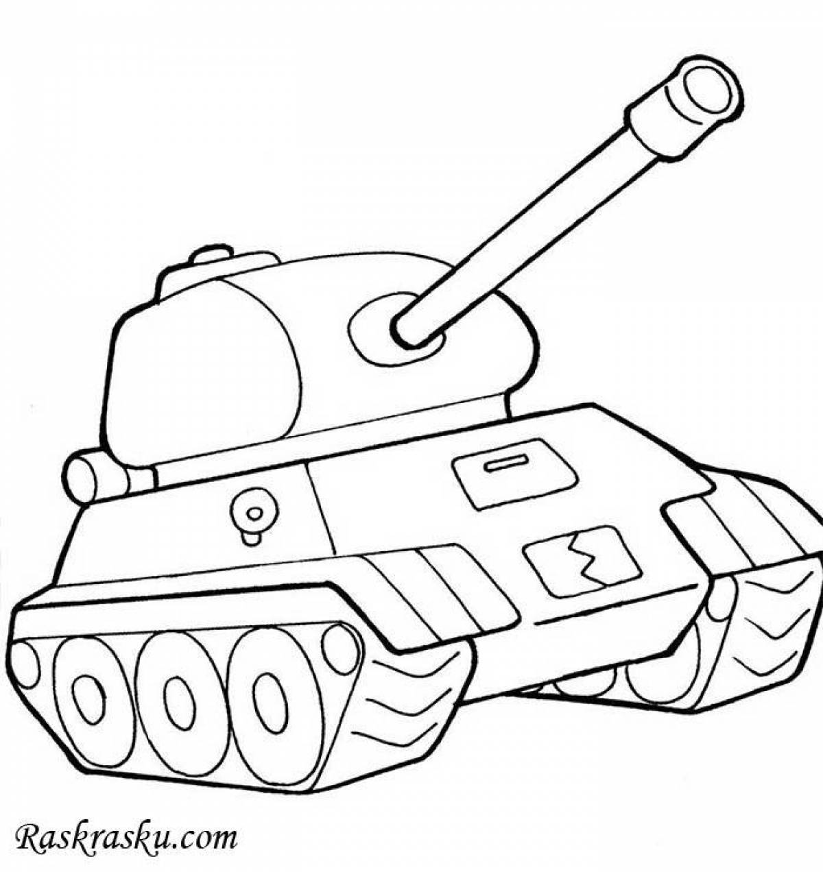 Amazing tank coloring page for kids