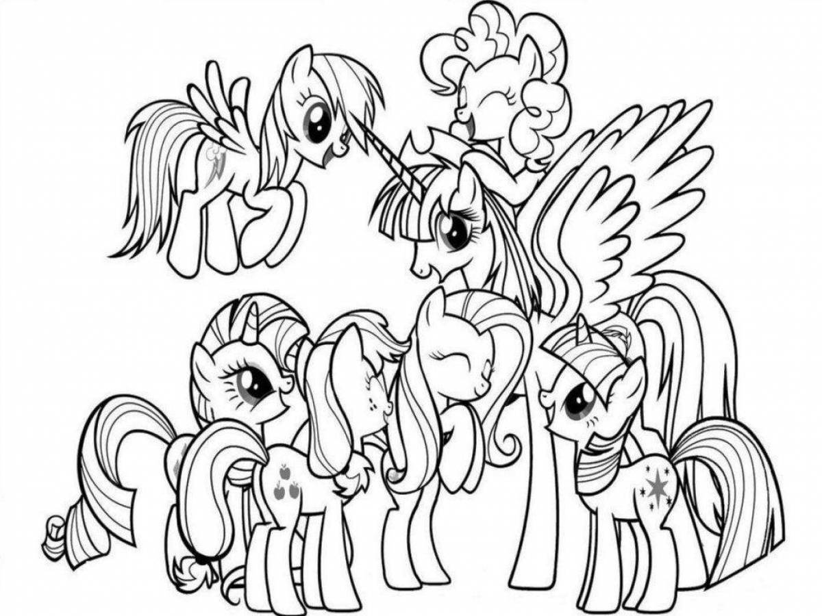 Magic pony coloring for girls