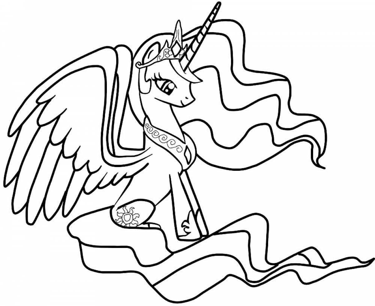 Hypnotic pony coloring for girls