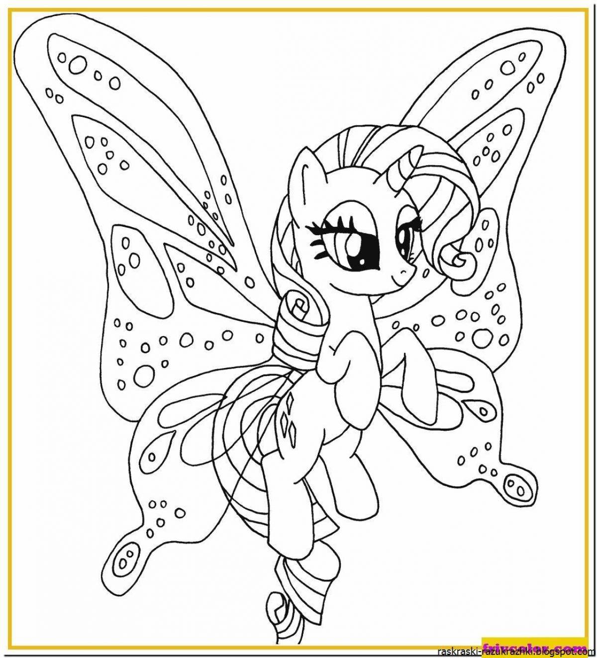 Glitter pony coloring for girls