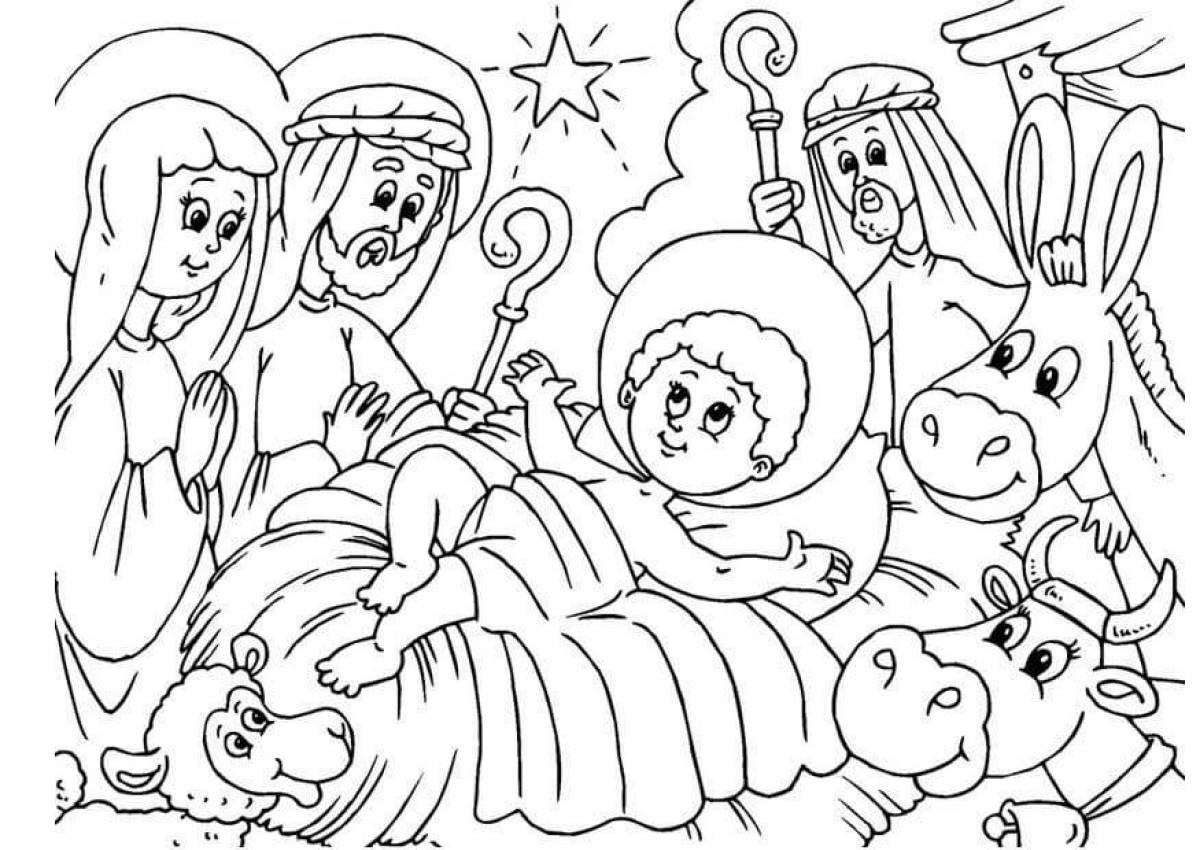 Colorful Christmas coloring book for kids