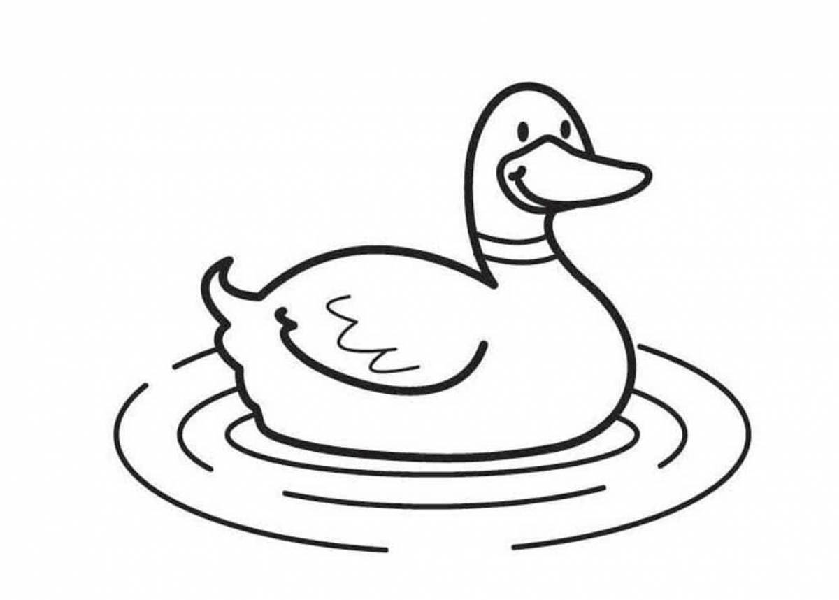 Joyful coloring duck