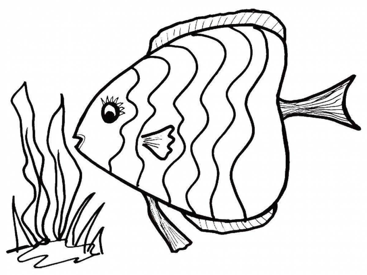 Блестящая раскраска рыбка