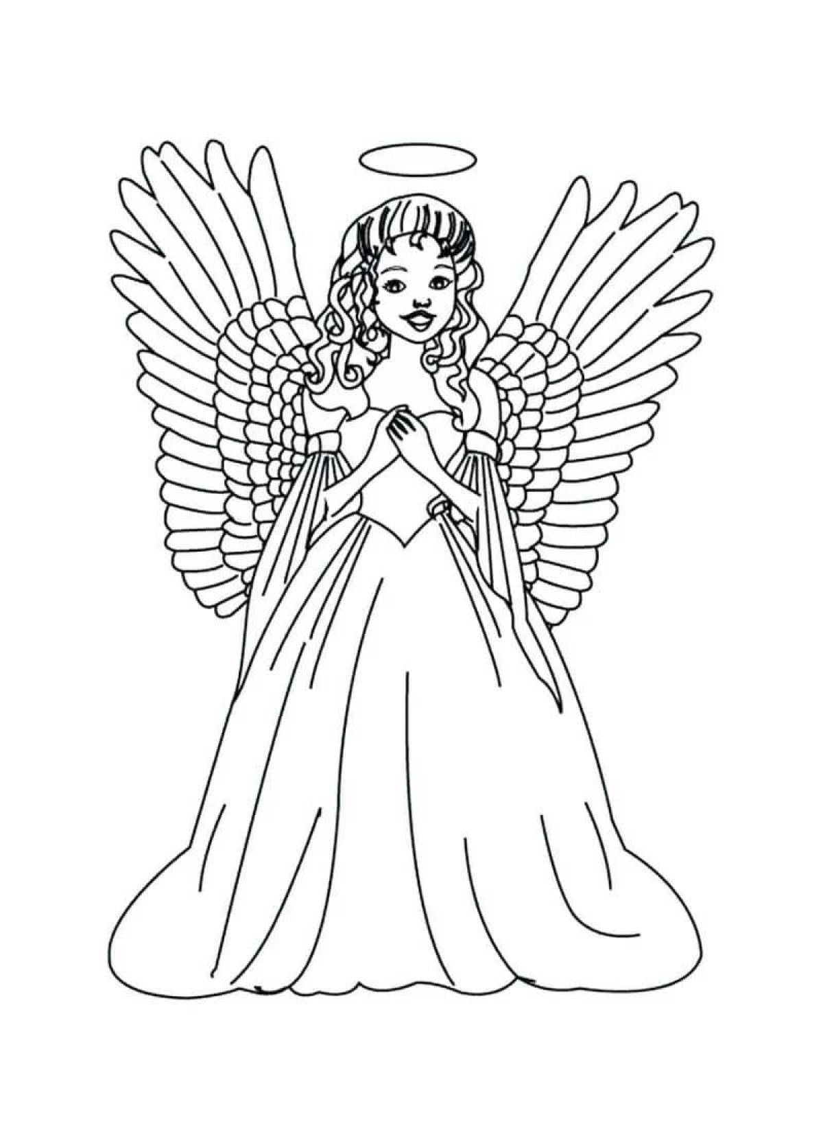 Coloring angel with heavenly guidance