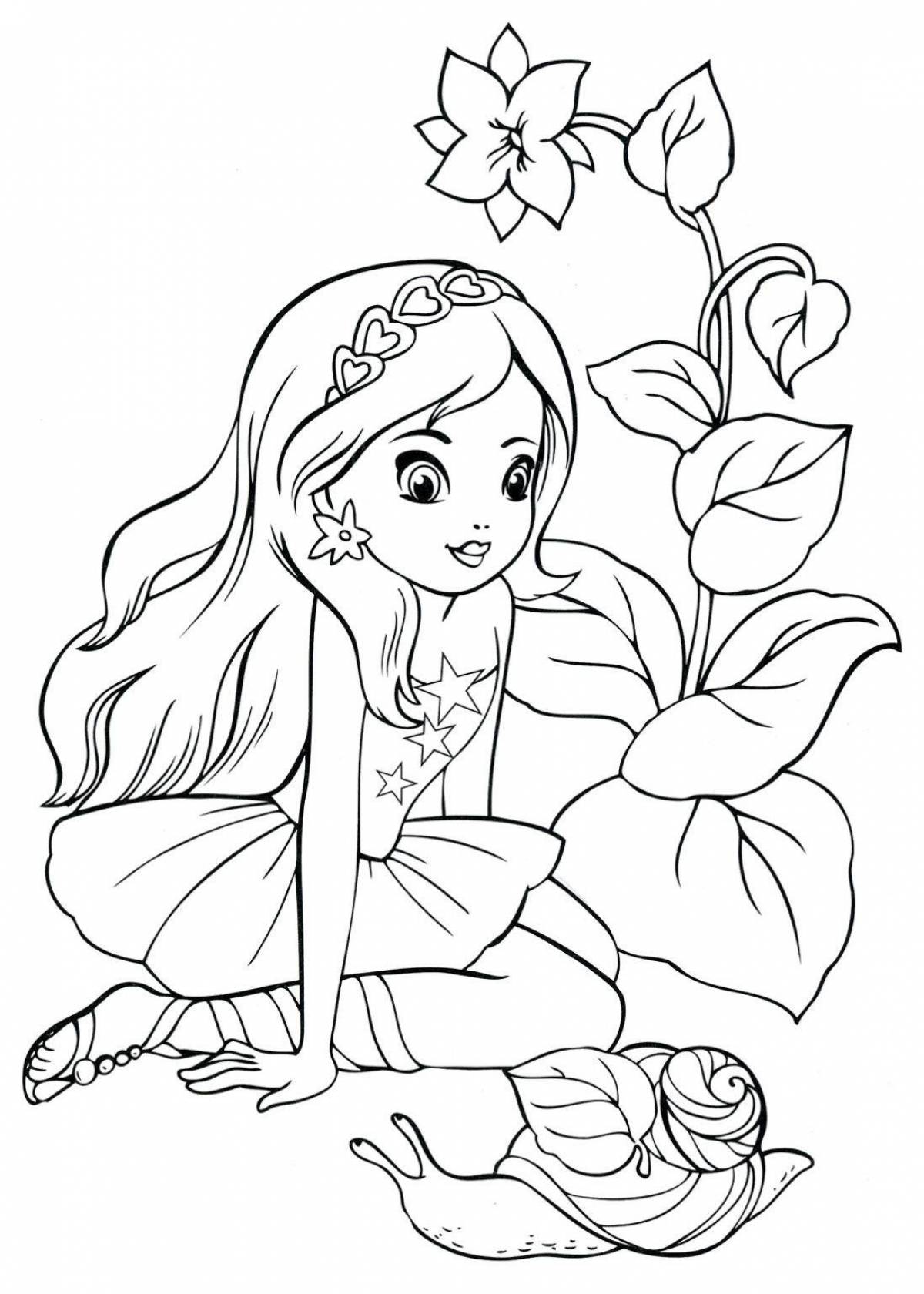 Exquisite coloring book for girls 6 years old