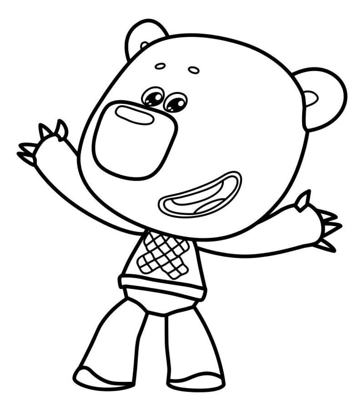Adorable bear coloring pages