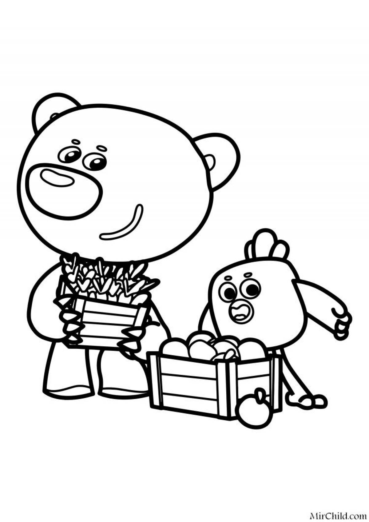 Smiling bears coloring pages