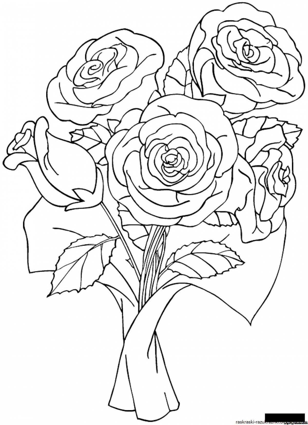 Dazzling rose coloring page