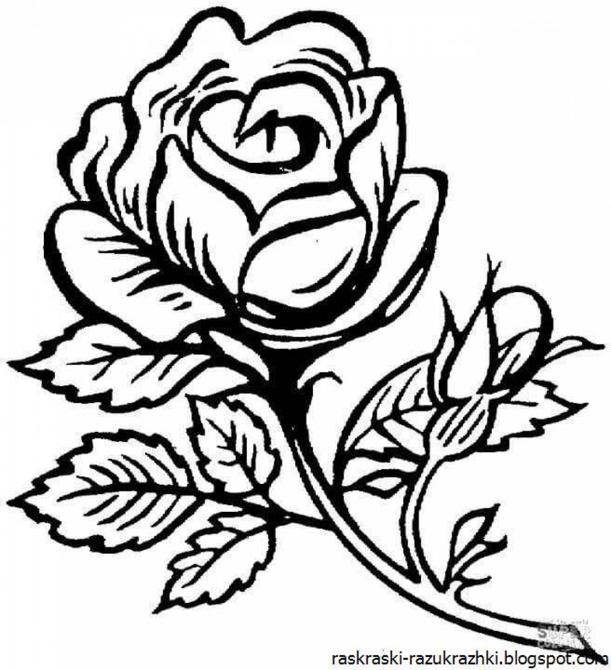Art coloring rose