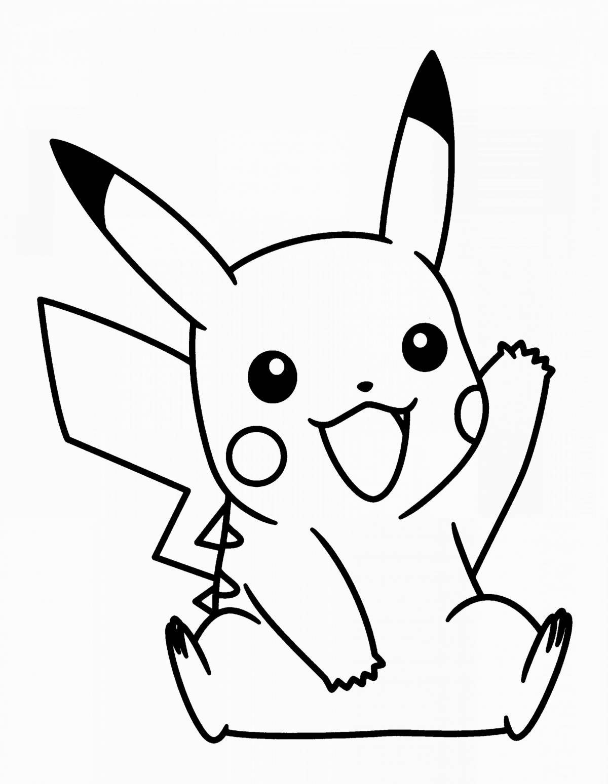 Colorful pikachu coloring page for kids