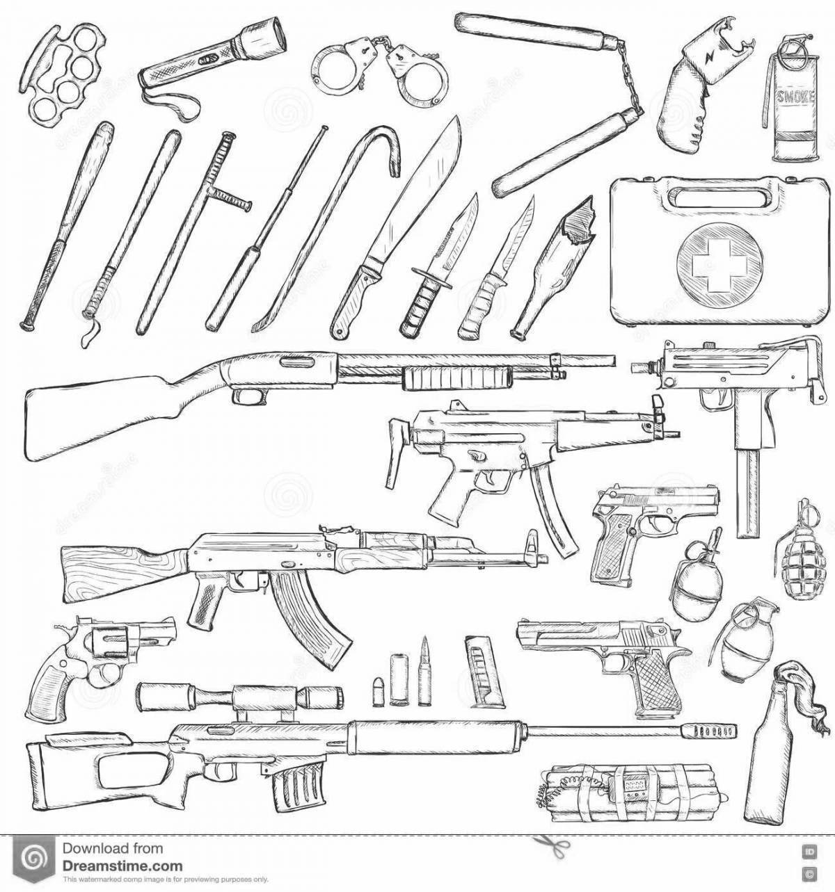 Нарисовать военное оружие легко