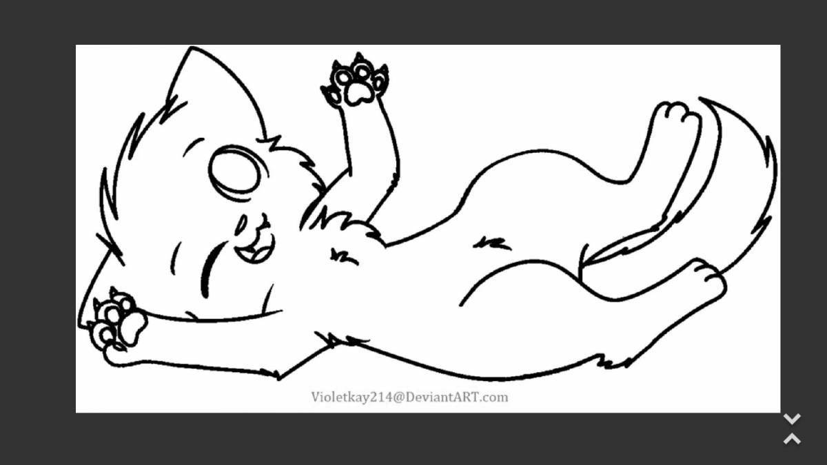 Adorable lying cat coloring book