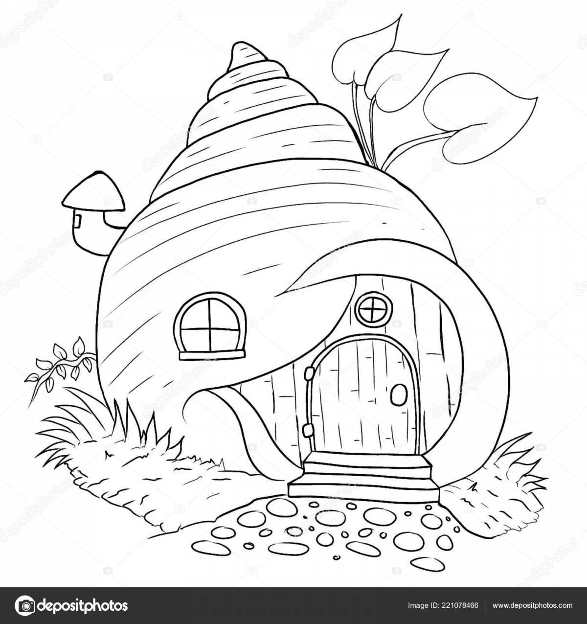 Coloring page gorgeous house in junland