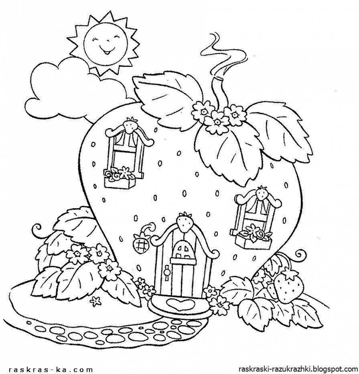 Blossoming Junland house coloring page