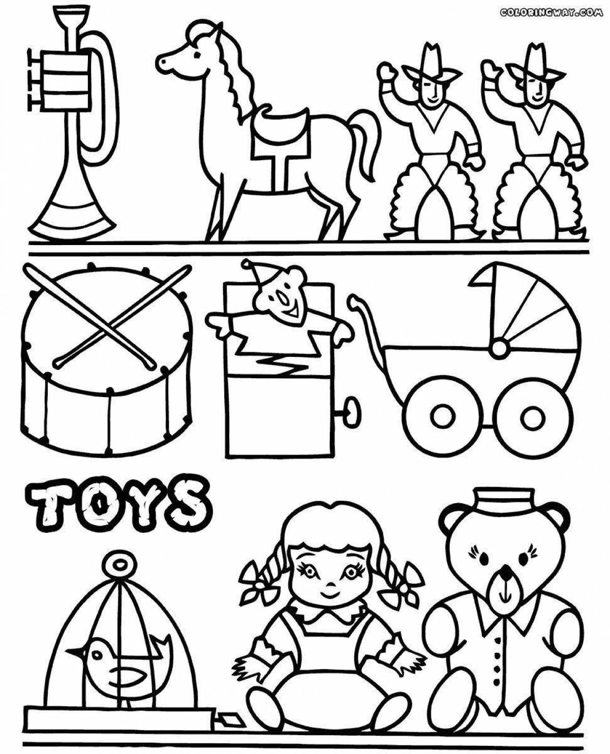 Coloring book holiday toy factory