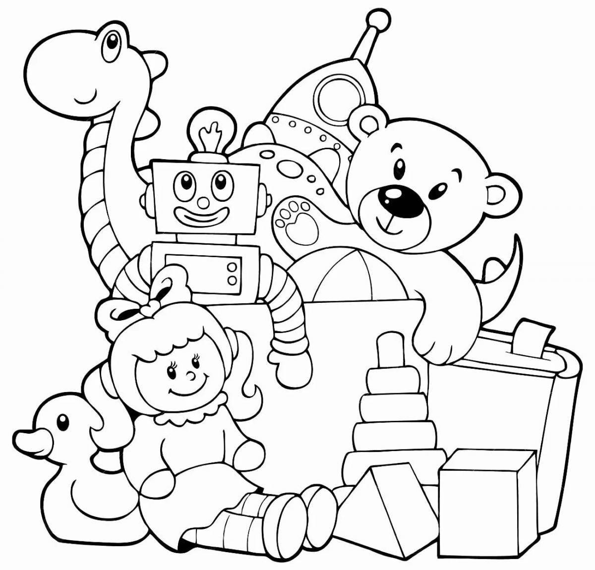 Coloring toy factory filled with joy