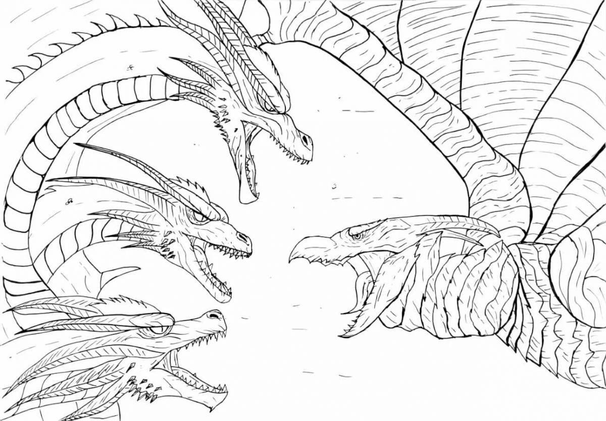 Photo King ghidora monster coloring book