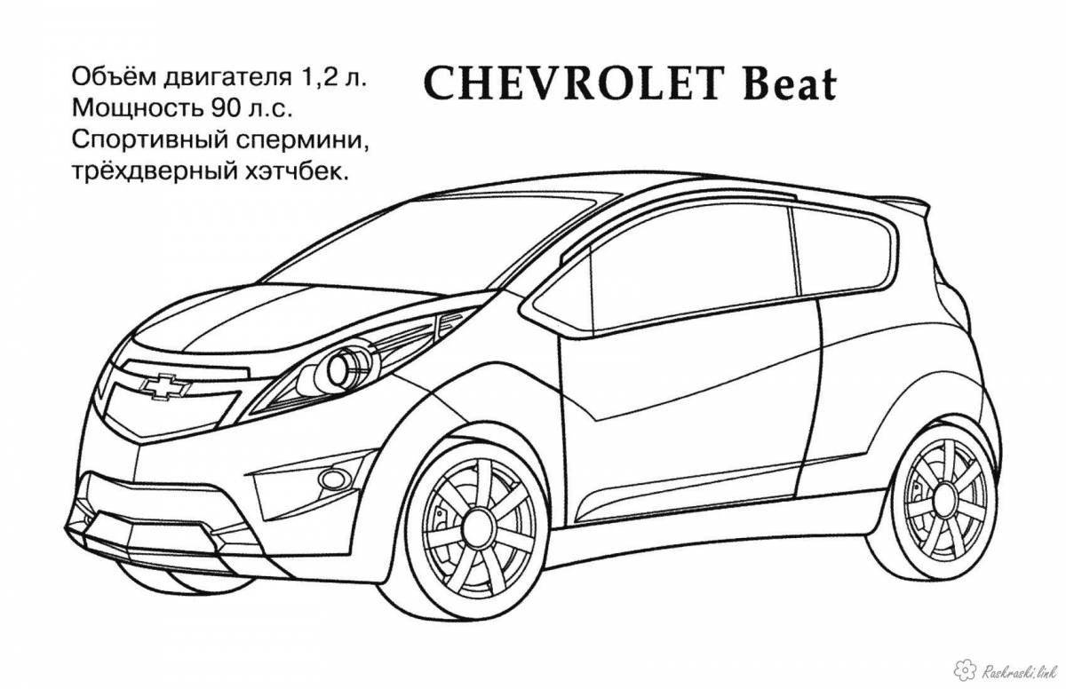 Coloring page glowing chevrolet aveo