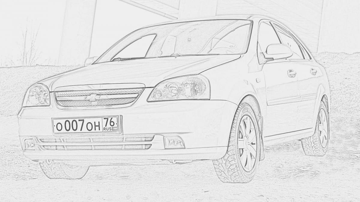 Animated chevrolet aveo coloring book