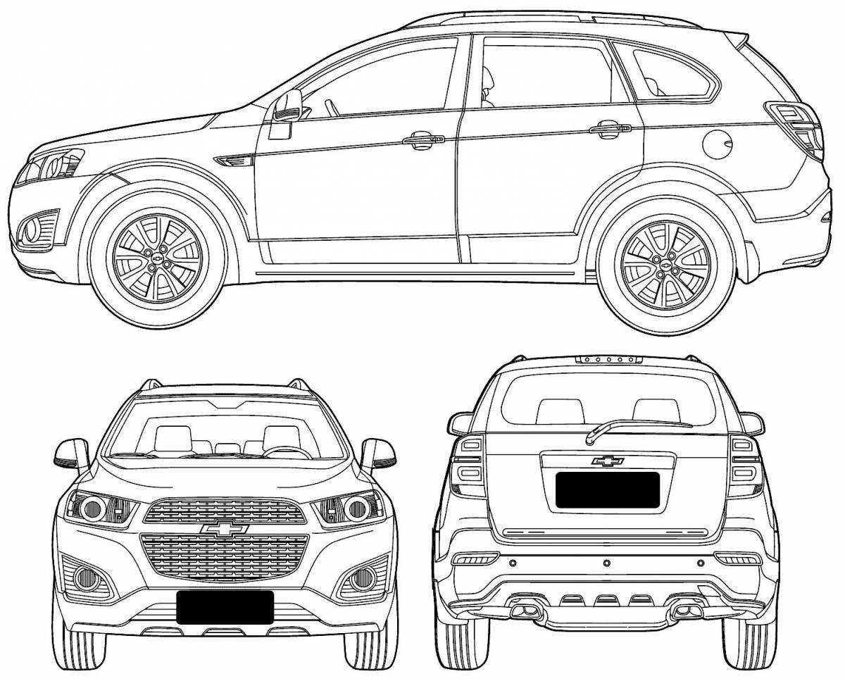 Amazingly shiny chevrolet aveo coloring page