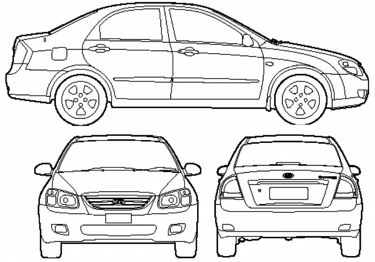 Amazingly glowing chevrolet aveo coloring book