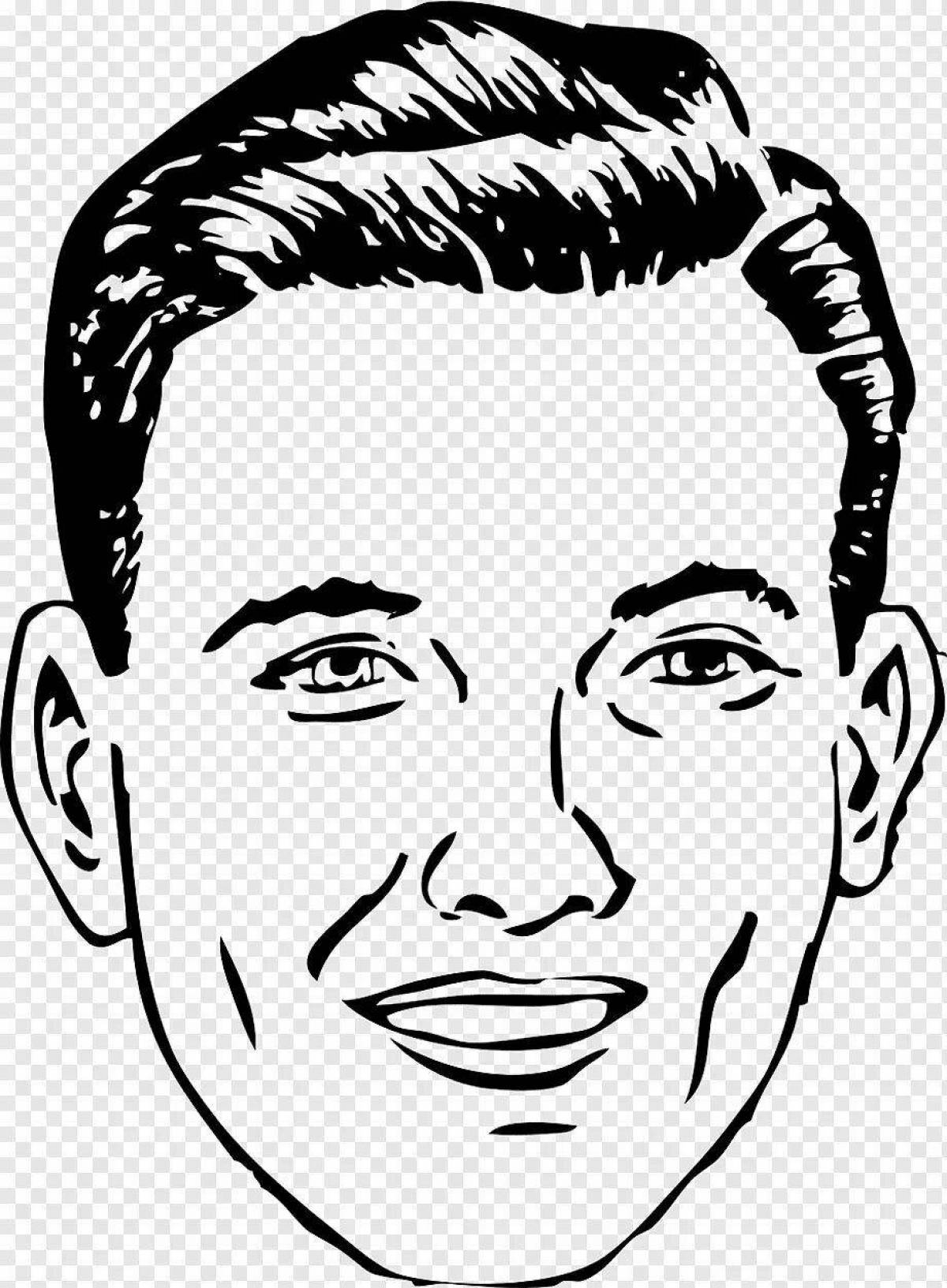 Adorable human face coloring page
