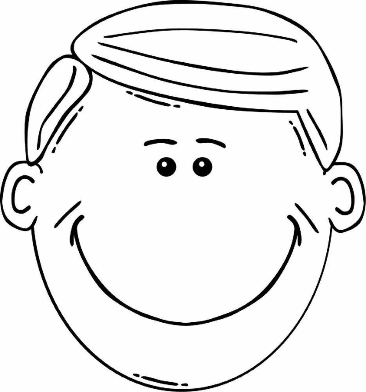 Coloring page of a serene human face