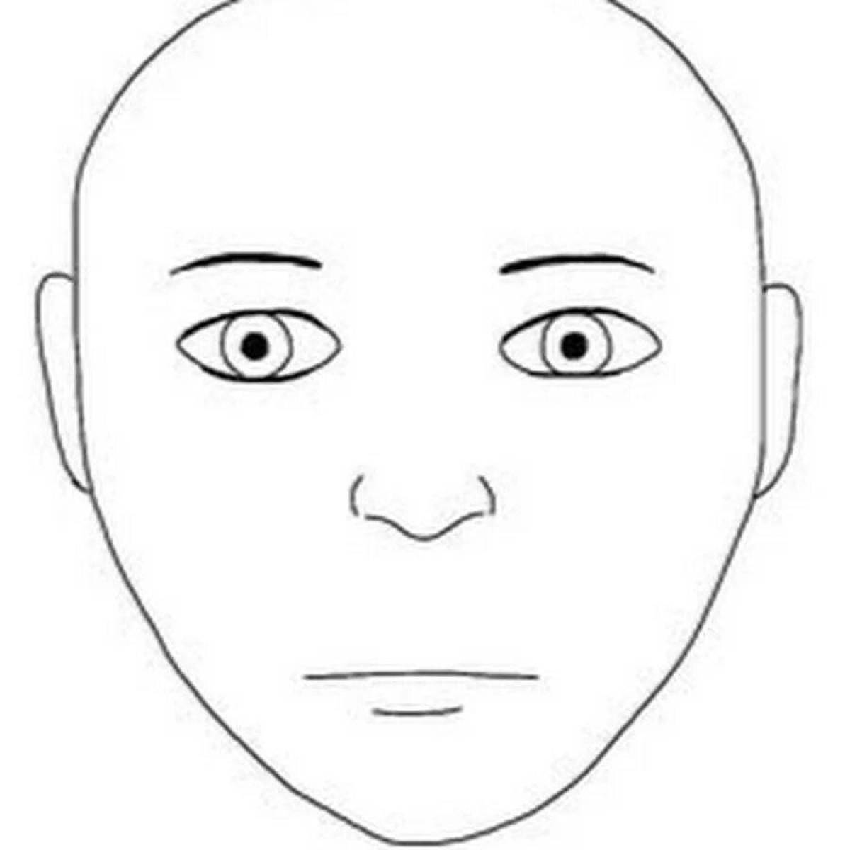 Colouring a calm human face