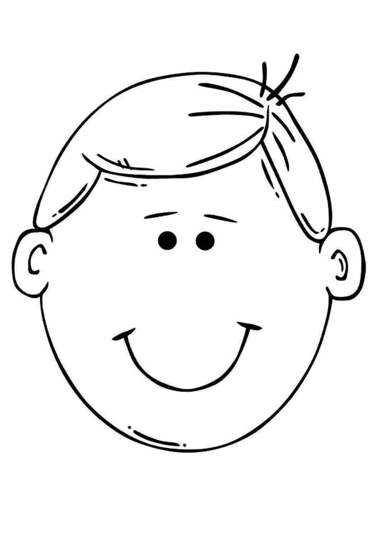 Cute human face coloring page