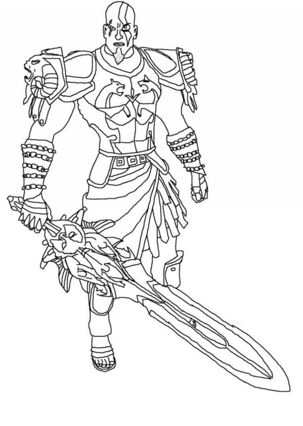 Bright god of war coloring page