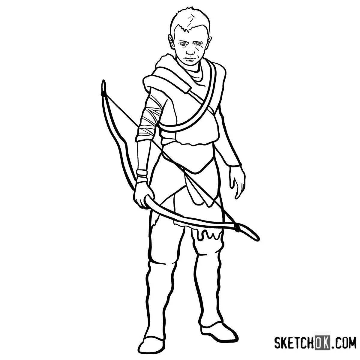 Amazing god of war coloring page