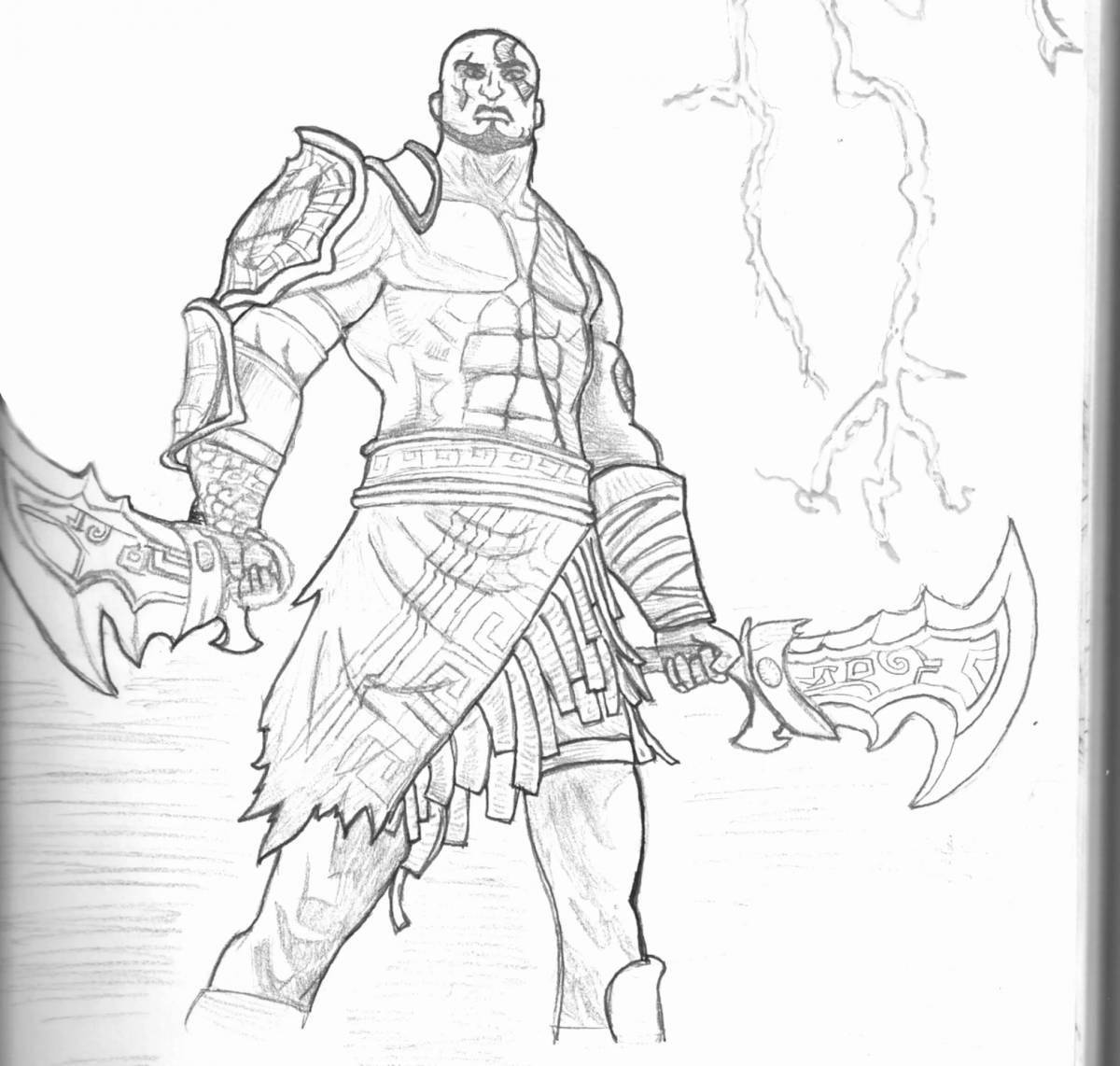 Dramatic god of war coloring book