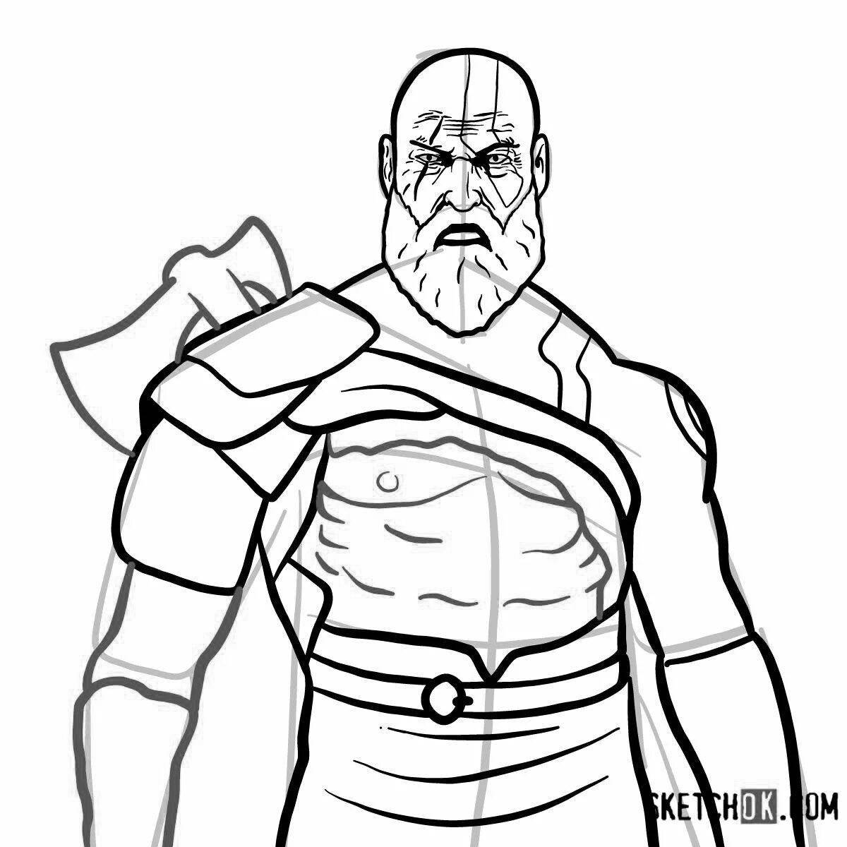 Monumental coloring god of war