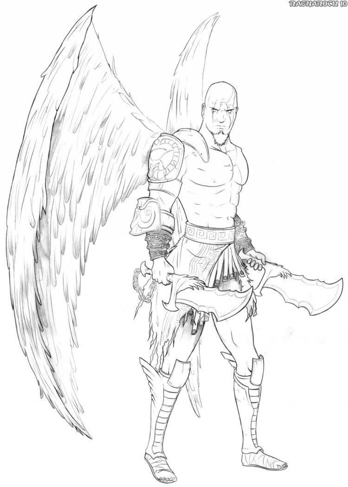 Amazing god of war coloring page