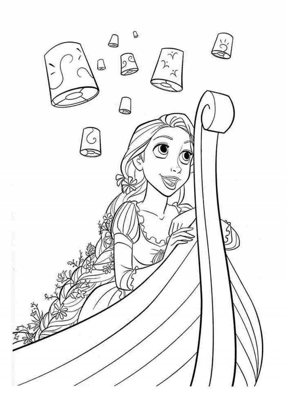 Charming coloring drawing drawing of rapunzel