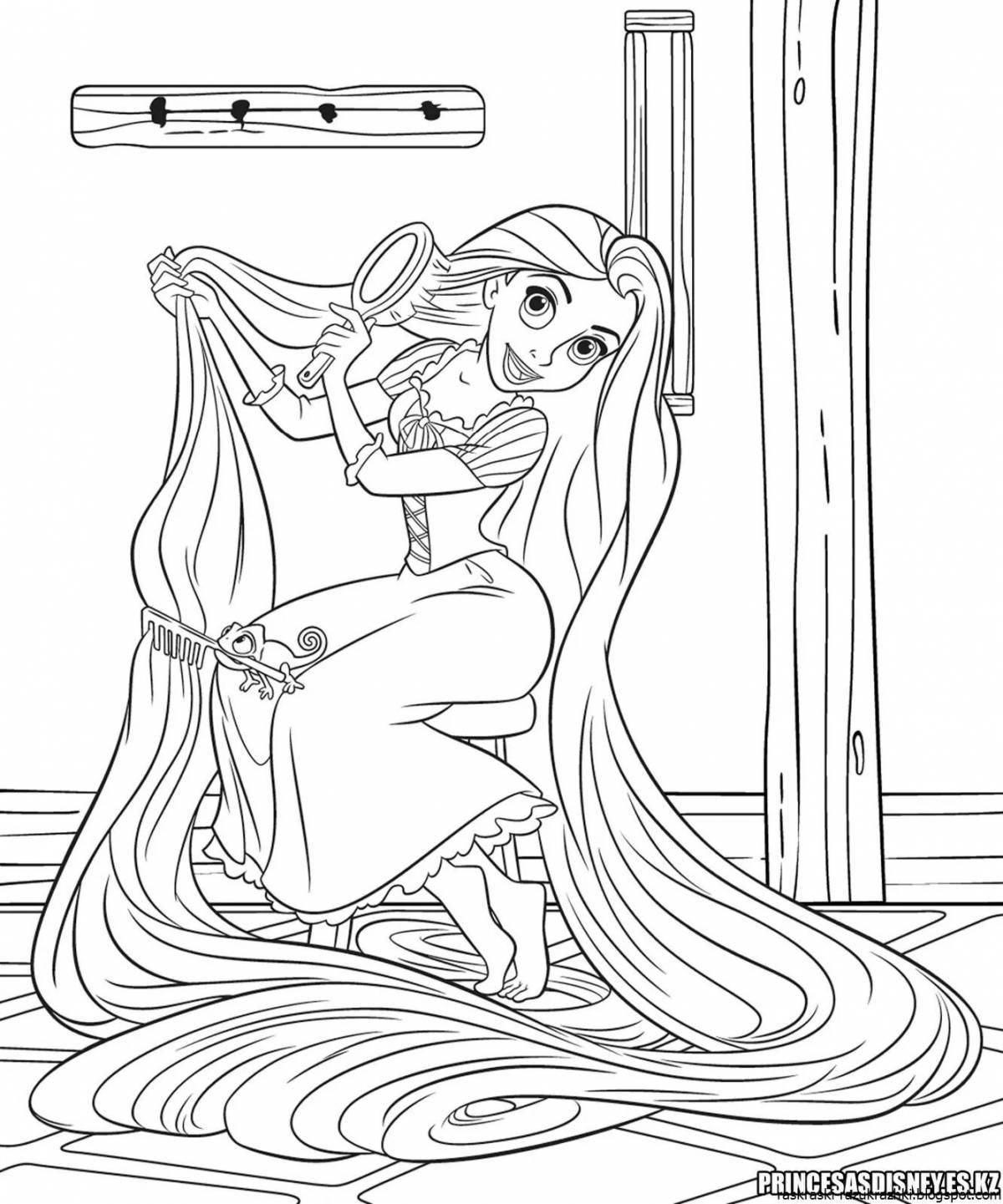 Great coloring drawing of rapunzel