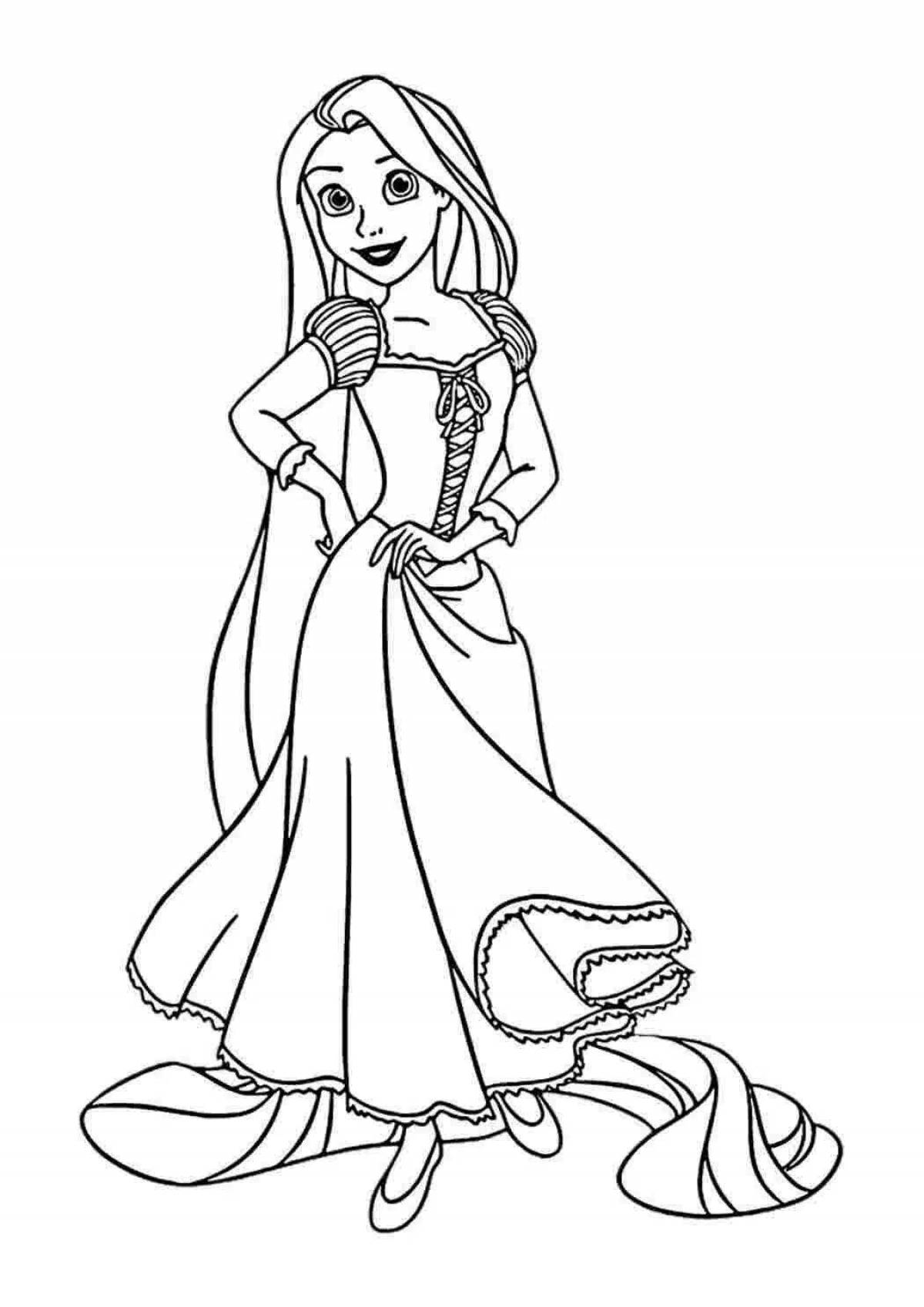 Tempting coloring drawing of rapunzel