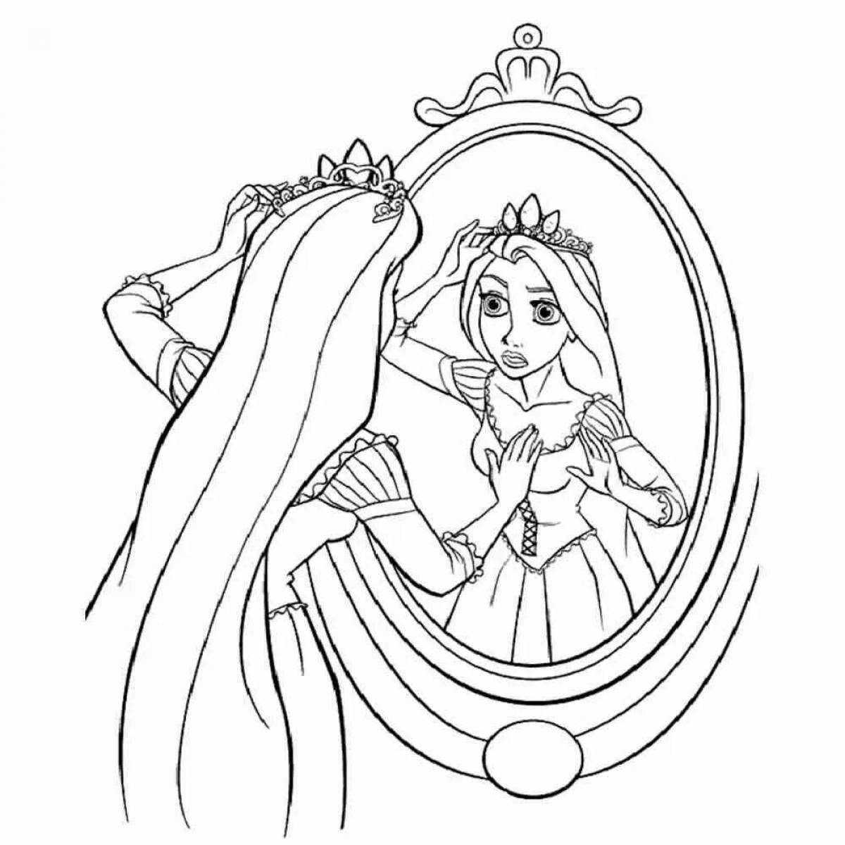 Безмятежная раскраска рисунок рапунцель