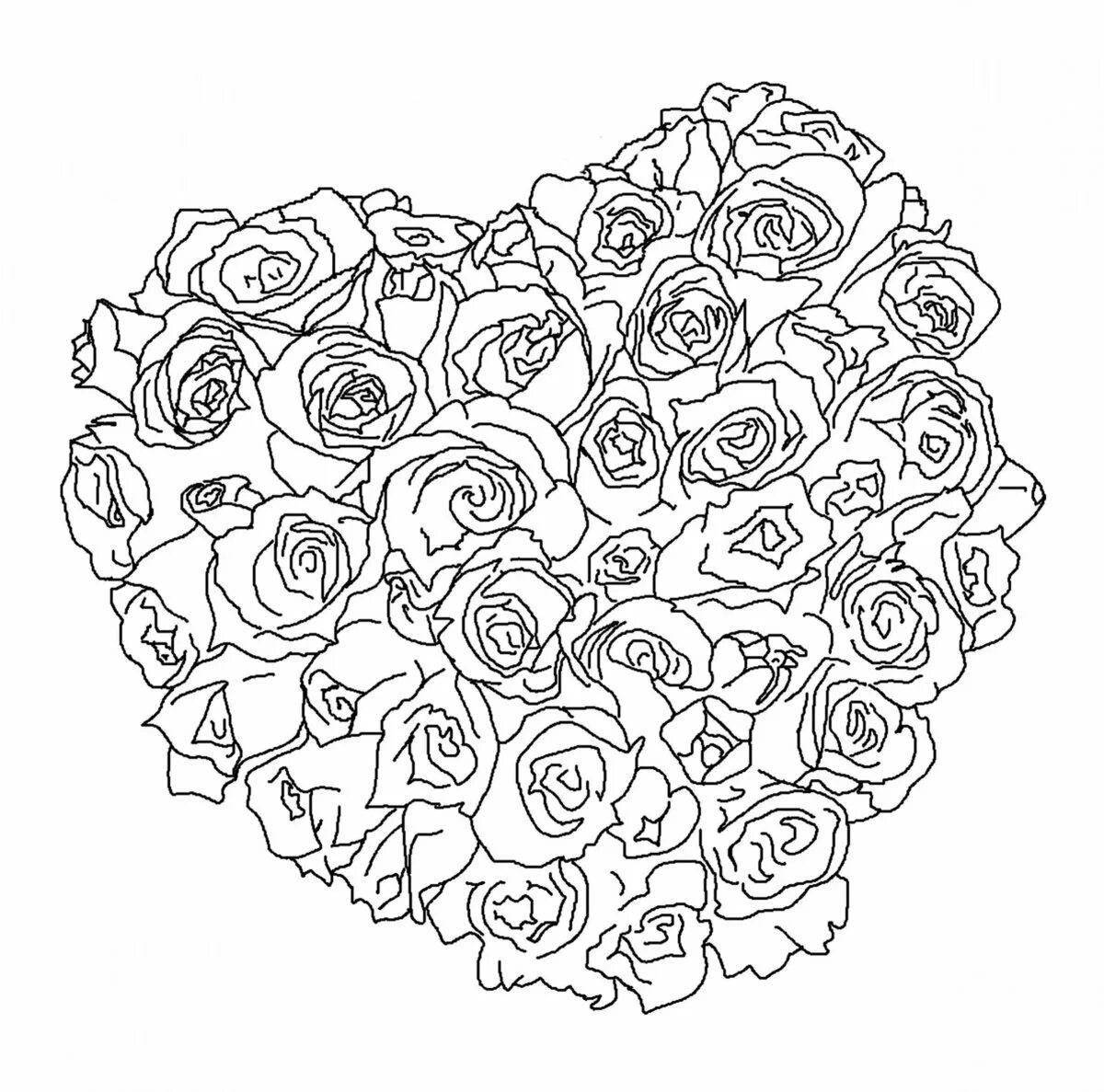 Elegant coloring pages anti-stress roses