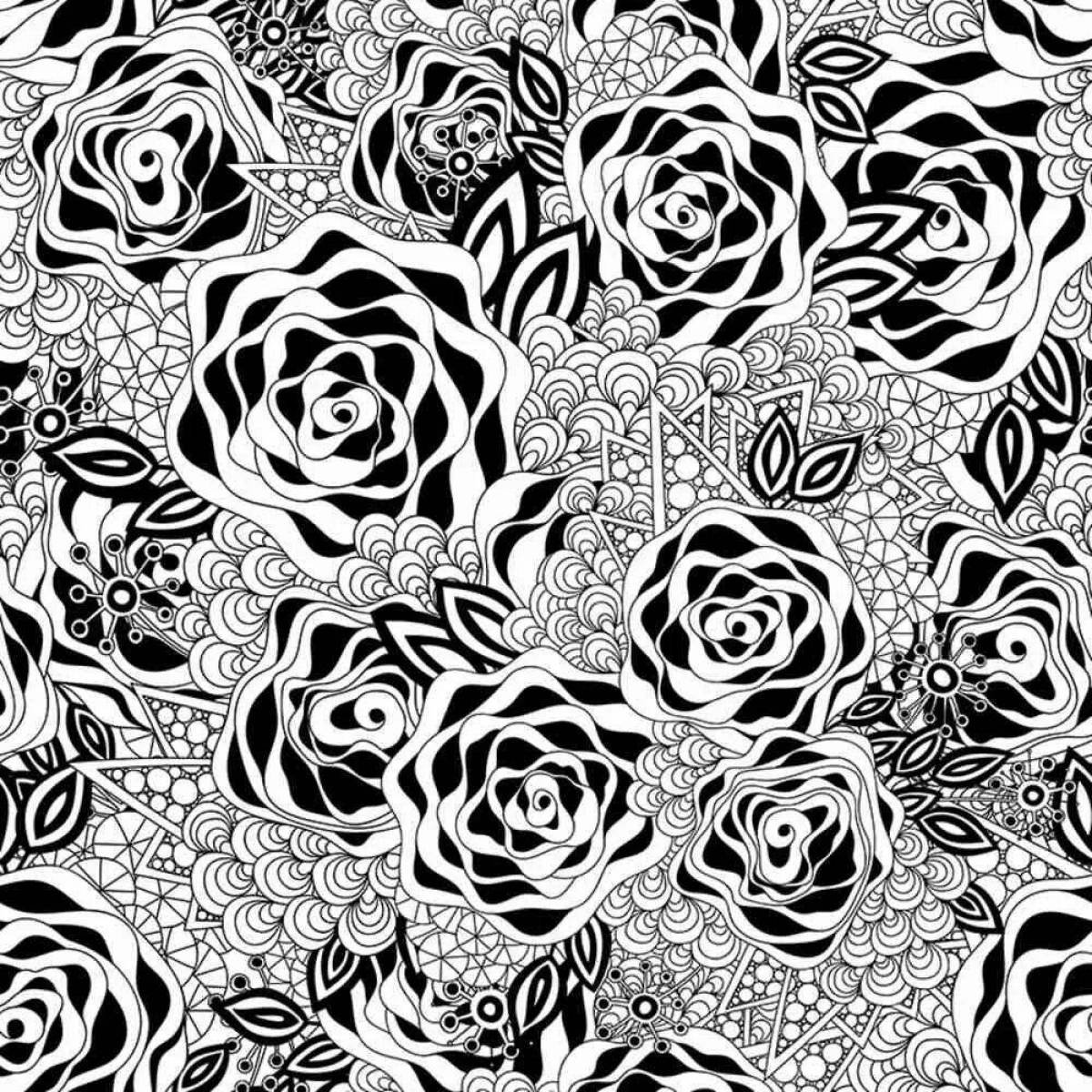 Amazing coloring pages anti-stress roses