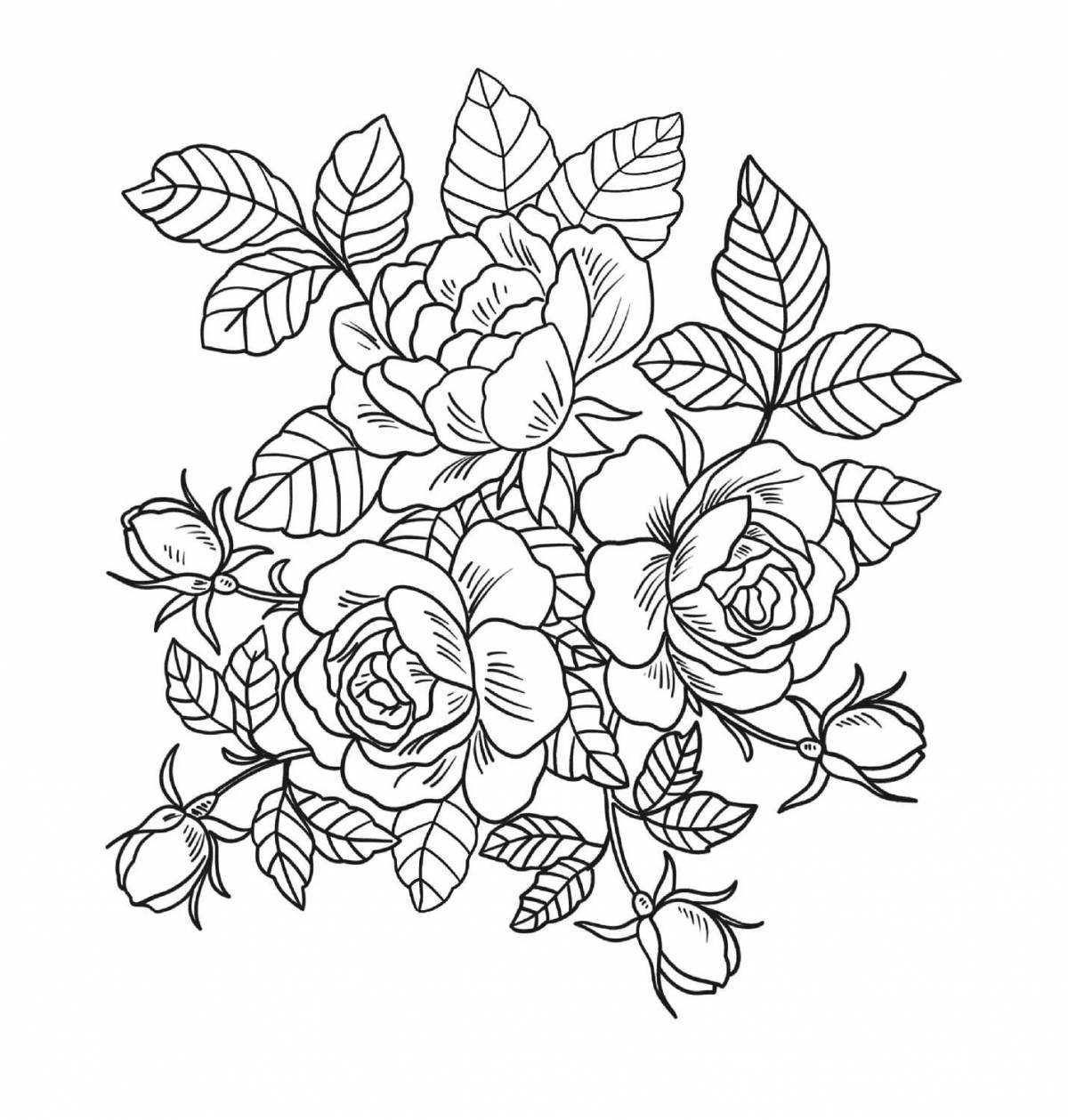 Photo Divine coloring anti-stress roses