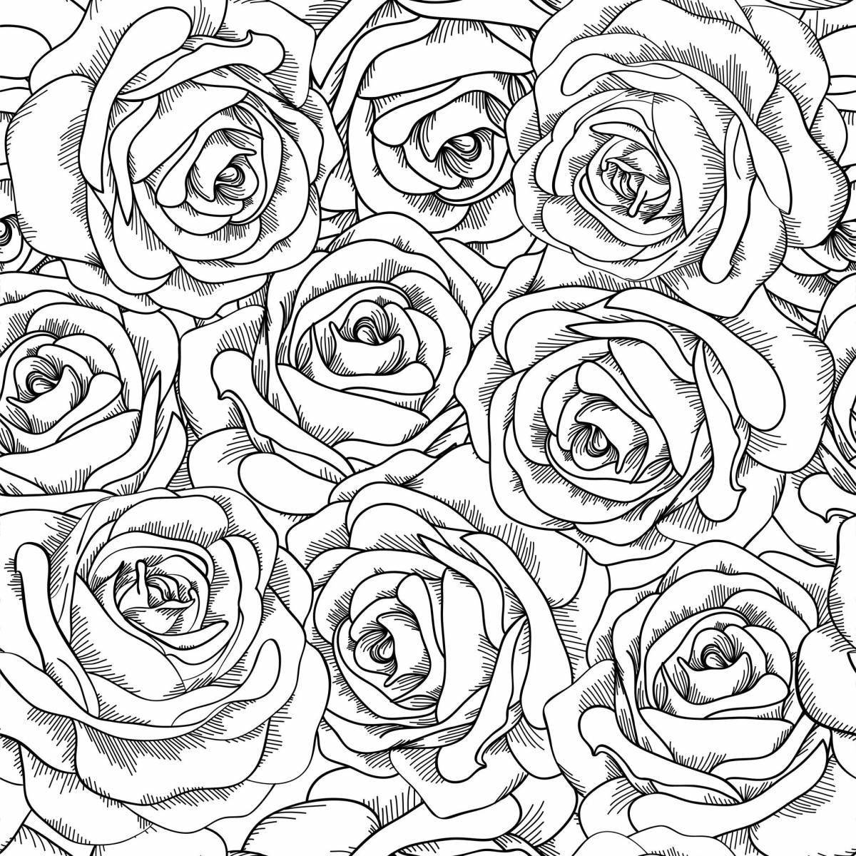 Dazzling coloring anti-stress roses
