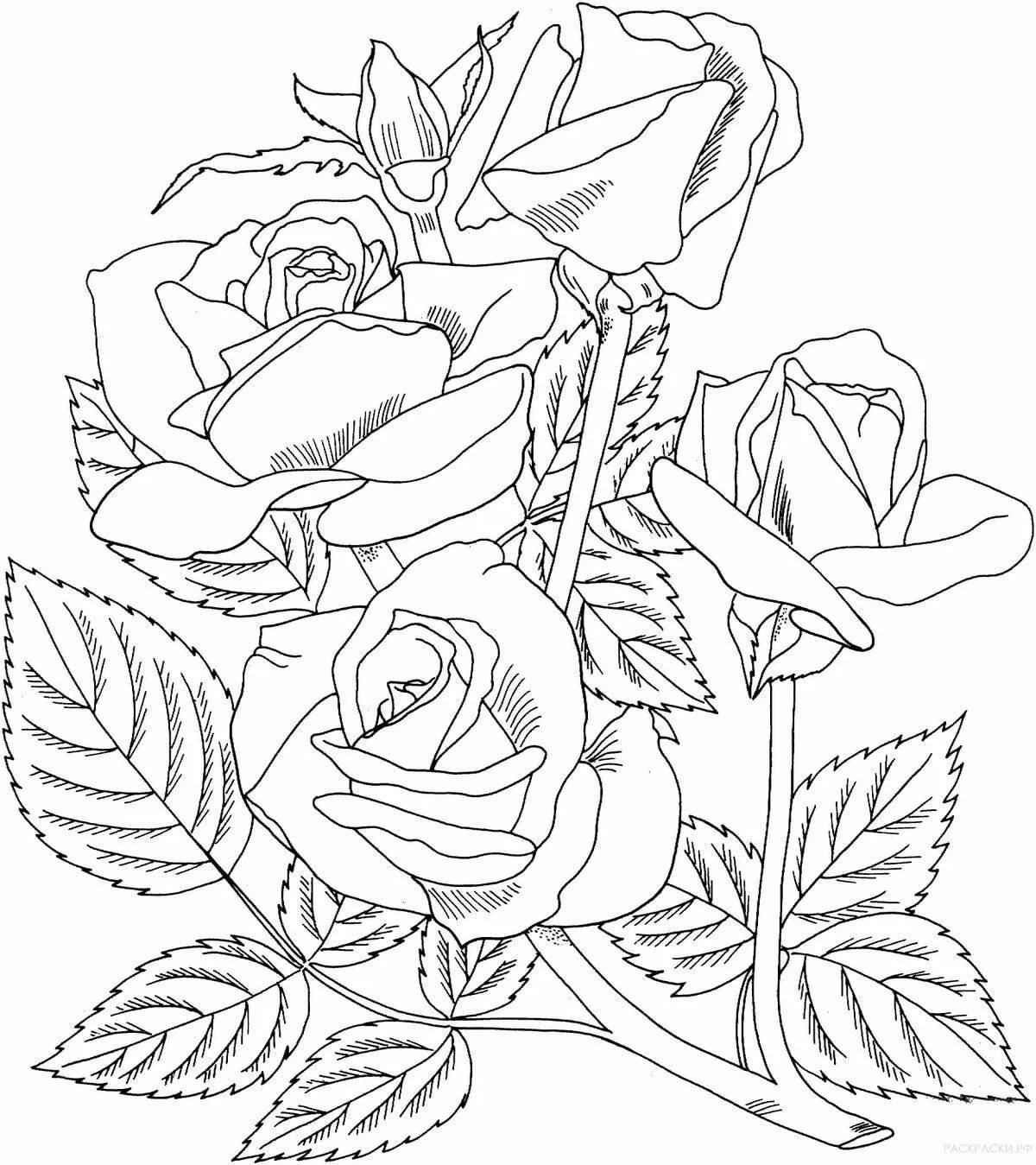 Радостная раскраска антистрессовые розы