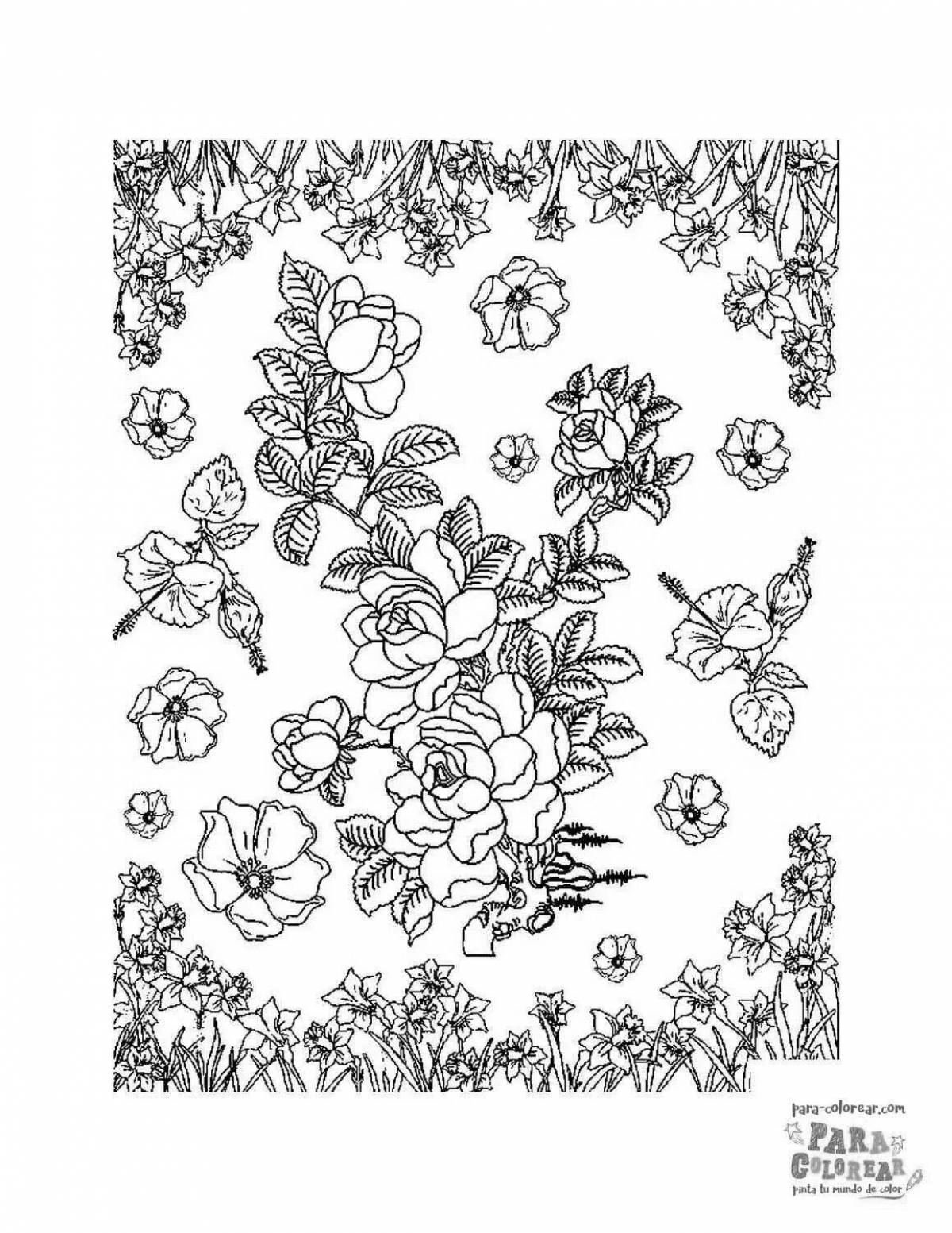 Photo Luxury coloring anti-stress roses