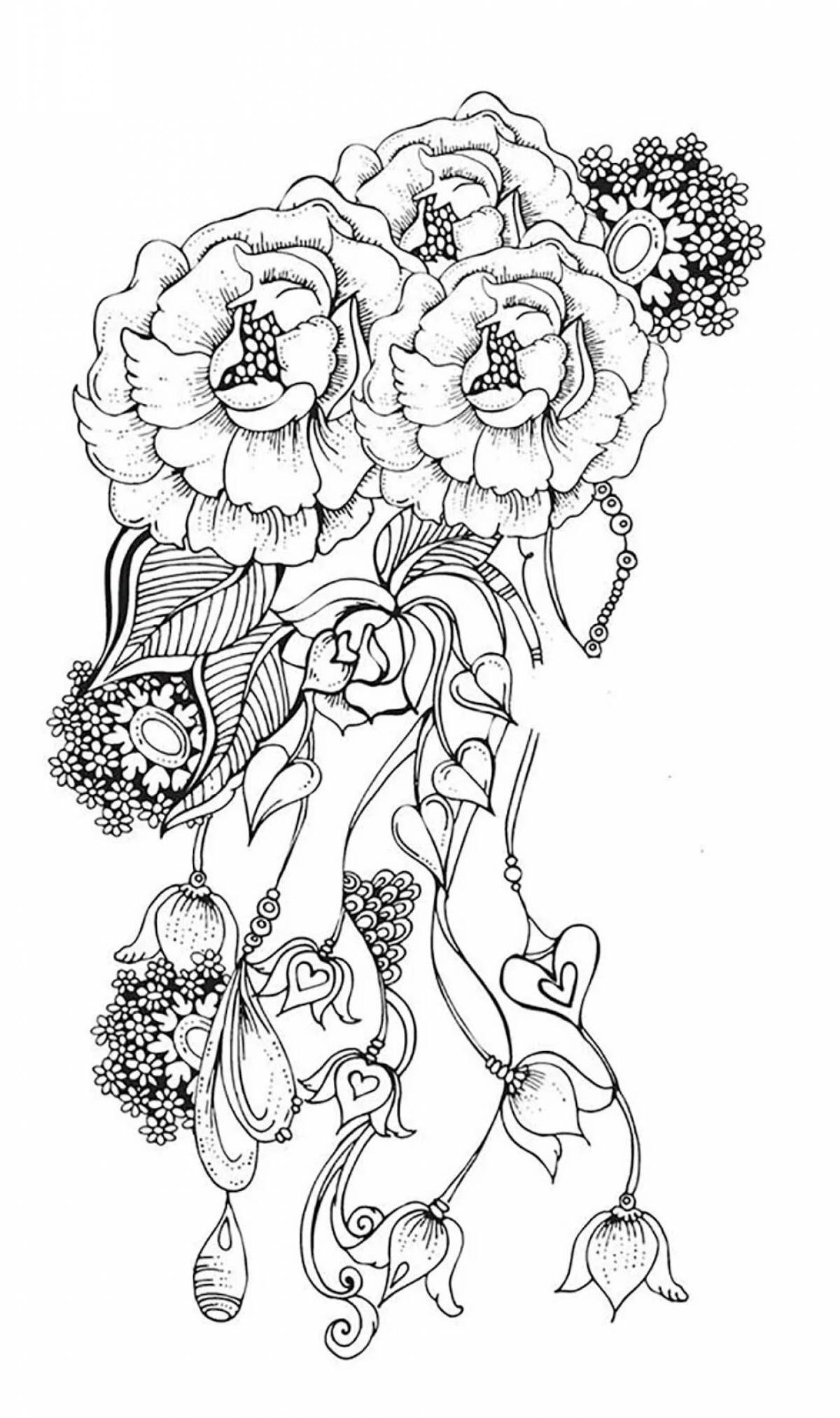 Photo Calm coloring anti-stress roses