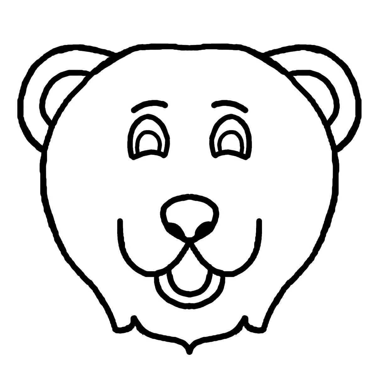 Раскраска яркая голова медведя